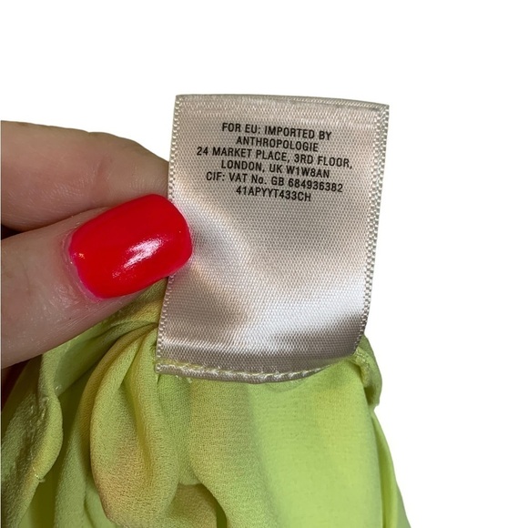 Maeve Anthropologie Bright Yellow Sleeveless High Low Hem Size 0 - Picture 7 of 10